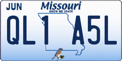 MO license plate QL1A5L