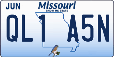 MO license plate QL1A5N