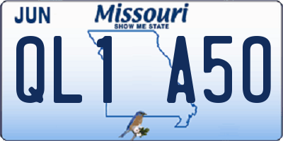 MO license plate QL1A5O