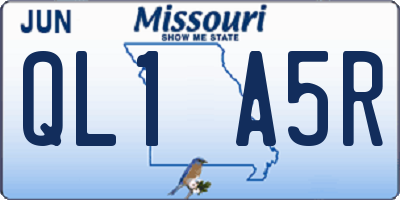 MO license plate QL1A5R