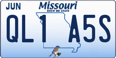 MO license plate QL1A5S
