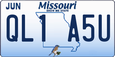 MO license plate QL1A5U