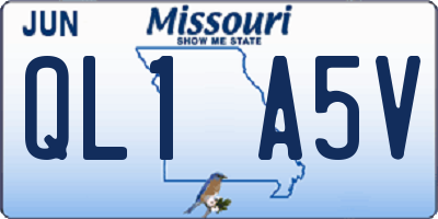 MO license plate QL1A5V