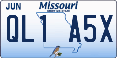 MO license plate QL1A5X