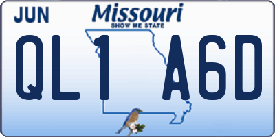 MO license plate QL1A6D