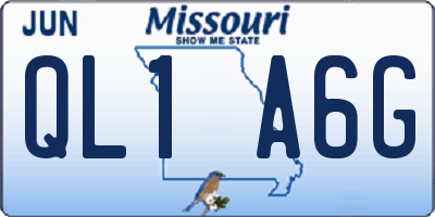 MO license plate QL1A6G