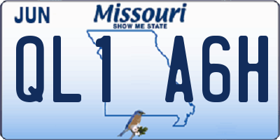 MO license plate QL1A6H