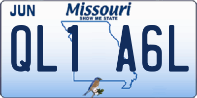 MO license plate QL1A6L