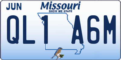 MO license plate QL1A6M