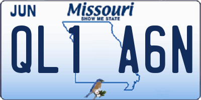 MO license plate QL1A6N