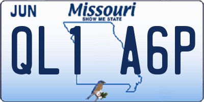 MO license plate QL1A6P