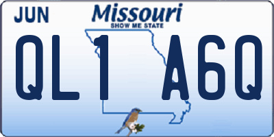 MO license plate QL1A6Q