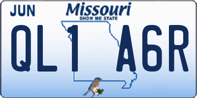 MO license plate QL1A6R