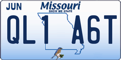 MO license plate QL1A6T