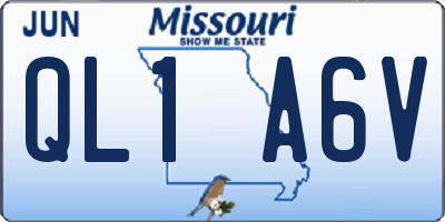 MO license plate QL1A6V