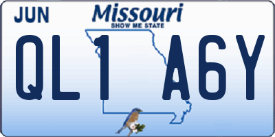 MO license plate QL1A6Y