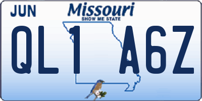 MO license plate QL1A6Z