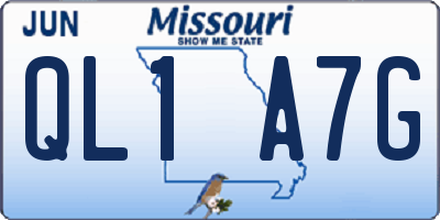 MO license plate QL1A7G