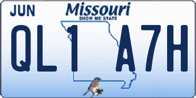 MO license plate QL1A7H