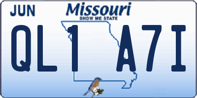 MO license plate QL1A7I