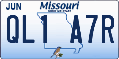 MO license plate QL1A7R