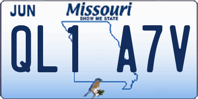 MO license plate QL1A7V