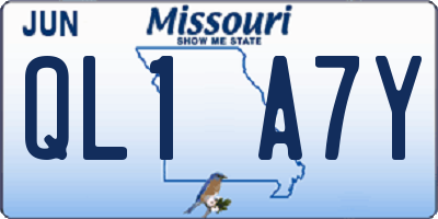 MO license plate QL1A7Y