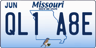 MO license plate QL1A8E