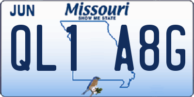 MO license plate QL1A8G
