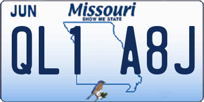 MO license plate QL1A8J