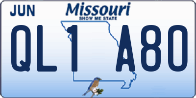 MO license plate QL1A8O