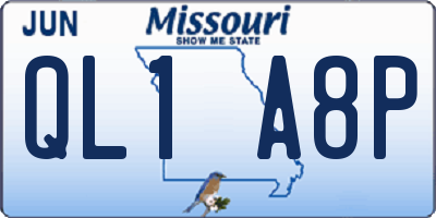 MO license plate QL1A8P