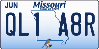 MO license plate QL1A8R
