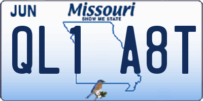 MO license plate QL1A8T
