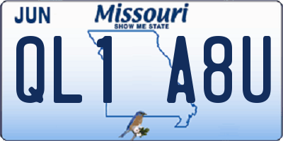 MO license plate QL1A8U