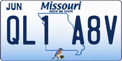 MO license plate QL1A8V