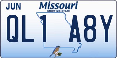MO license plate QL1A8Y