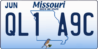 MO license plate QL1A9C