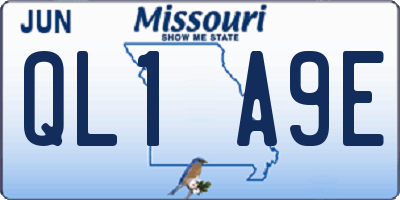 MO license plate QL1A9E