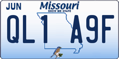 MO license plate QL1A9F