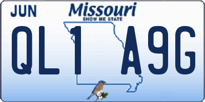 MO license plate QL1A9G