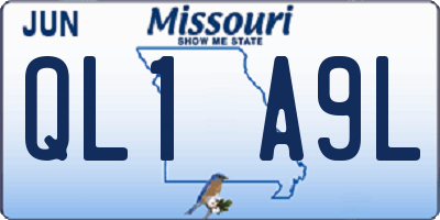 MO license plate QL1A9L