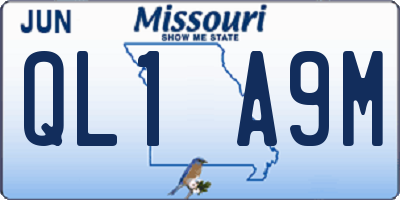 MO license plate QL1A9M