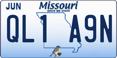 MO license plate QL1A9N