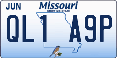 MO license plate QL1A9P