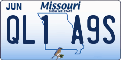 MO license plate QL1A9S