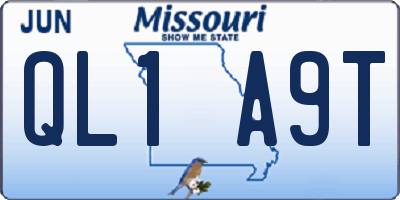MO license plate QL1A9T