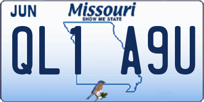 MO license plate QL1A9U