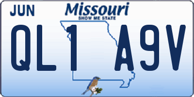 MO license plate QL1A9V