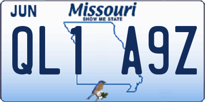 MO license plate QL1A9Z